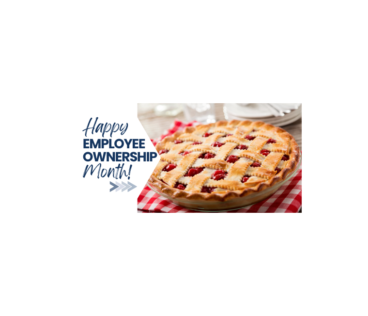 Happy Employee Ownership Month with pie