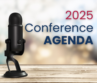 Conference Agenda with microphone