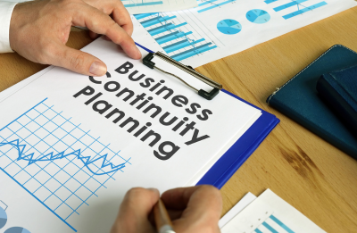 Business Continuity Planning on a clipboard