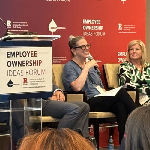 Hilary Abell and Iowa Rep. Shannon Lundgren at EO Ideas Forum