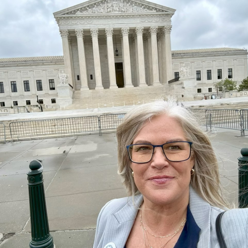 Judy Butler outside the US Supreme Court